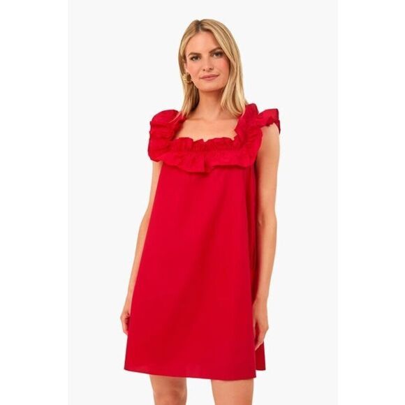 Tuckernuck HYACINTH HOUSE Red Maria Mini Dress XS Ruffle $118.00 - Picture 3 of 9